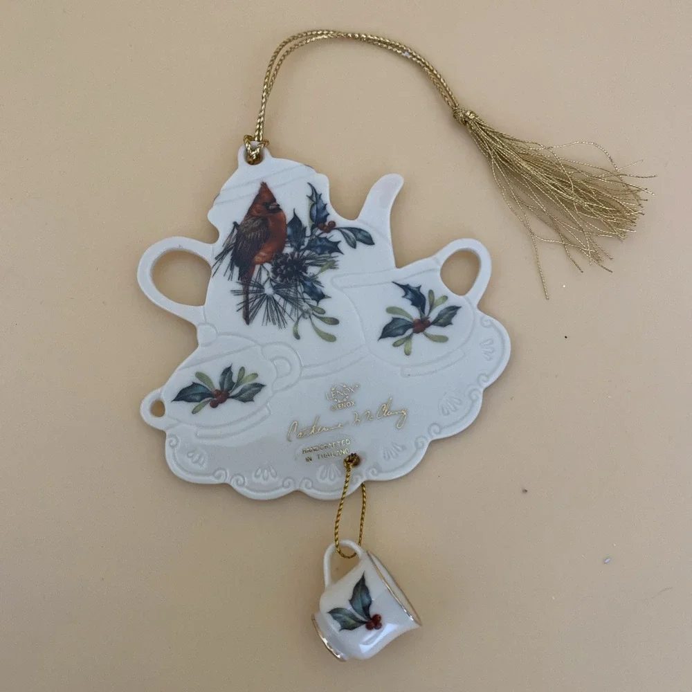 Lenox Winter Greetings Tea Set Ornament by Catherine McClung